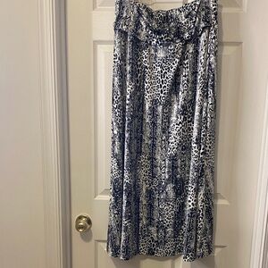 NY Collection Black and White Maxi Skirt